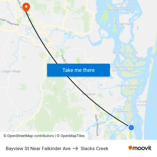Bayview St Near Falkinder Ave to Slacks Creek map