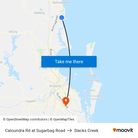 Caloundra Rd at Sugarbag Road to Slacks Creek map