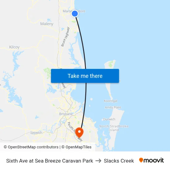 Sixth Ave at Sea Breeze Caravan Park to Slacks Creek map