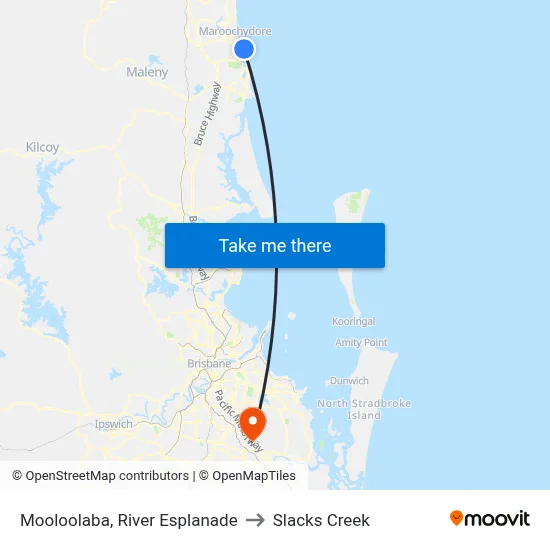 Mooloolaba, River Esplanade to Slacks Creek map