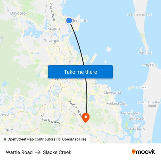 Wattle Road to Slacks Creek map