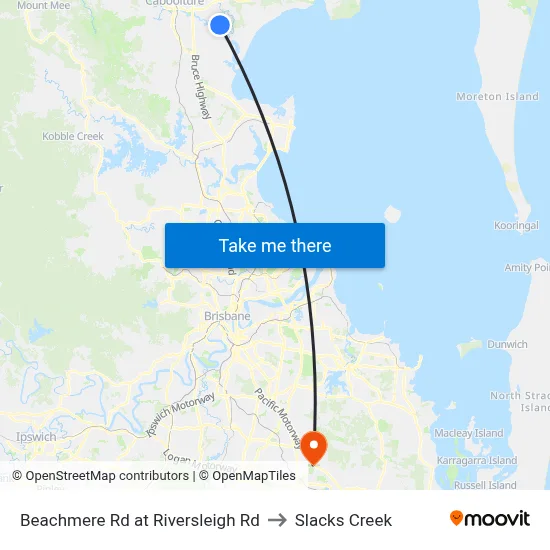 Beachmere Rd at Riversleigh Rd to Slacks Creek map