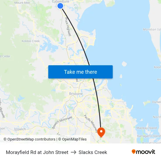 Morayfield Rd at John Street to Slacks Creek map