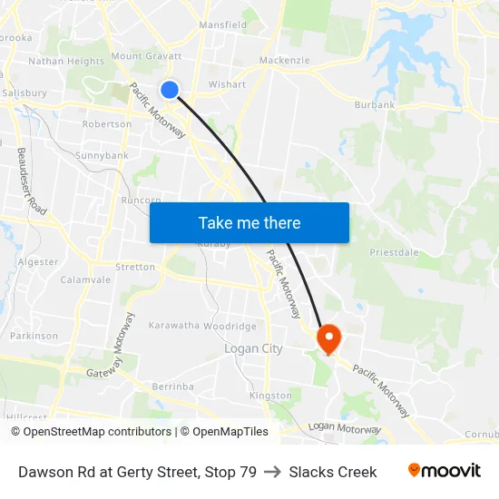 Dawson Rd at Gerty Street, Stop 79 to Slacks Creek map
