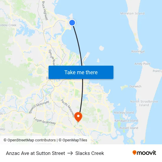 Anzac Ave at Sutton Street to Slacks Creek map