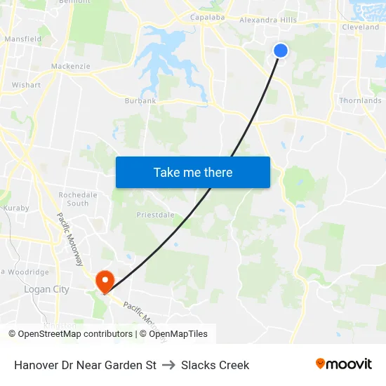 Hanover Dr Near Garden St to Slacks Creek map