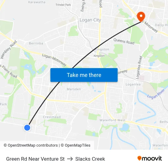 Green Rd Near Venture St to Slacks Creek map
