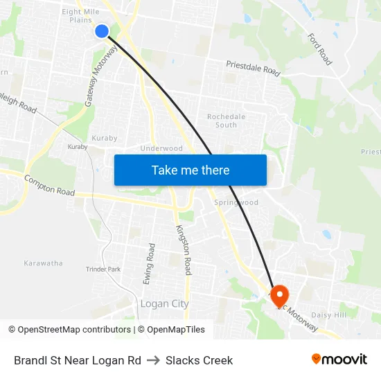 Brandl St Near Logan Rd to Slacks Creek map