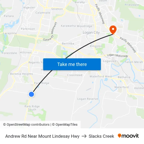 Andrew Rd Near Mount Lindesay Hwy to Slacks Creek map