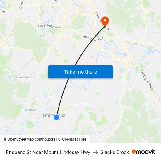 Brisbane St Near Mount Lindesay Hwy to Slacks Creek map