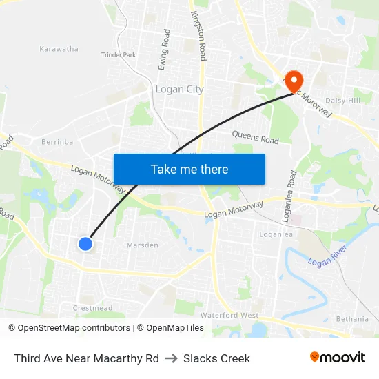 Third Ave Near Macarthy Rd to Slacks Creek map