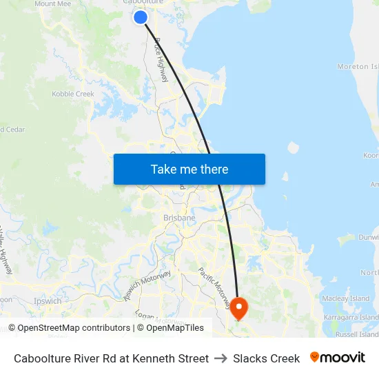 Caboolture River Rd at Kenneth Street to Slacks Creek map