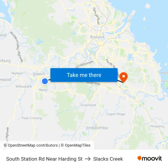 South Station Rd Near Harding St to Slacks Creek map