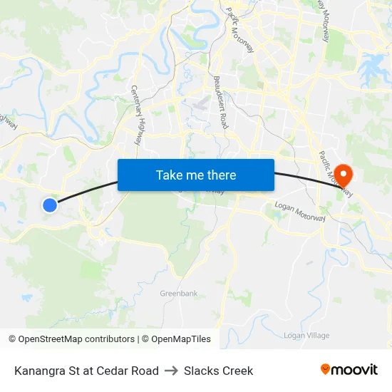 Kanangra St at Cedar Road to Slacks Creek map