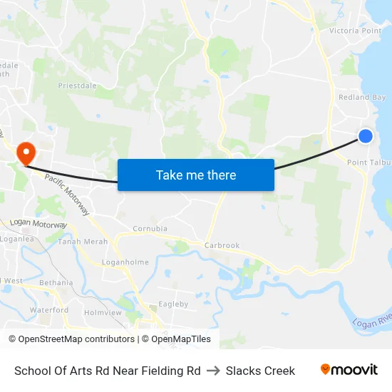 School Of Arts Rd Near Fielding Rd to Slacks Creek map