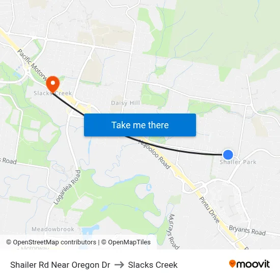 Shailer Rd Near Oregon Dr to Slacks Creek map