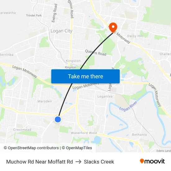 Muchow Rd Near Moffatt Rd to Slacks Creek map
