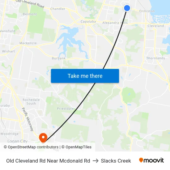 Old Cleveland Rd Near Mcdonald Rd to Slacks Creek map