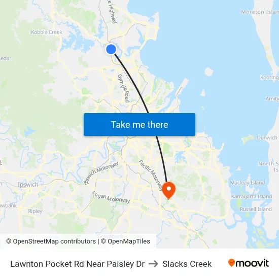 Lawnton Pocket Rd Near Paisley Dr to Slacks Creek map