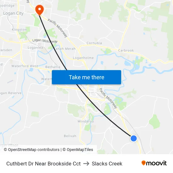 Cuthbert Dr Near Brookside Cct to Slacks Creek map