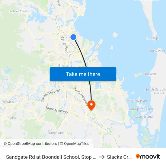 Sandgate Rd at Boondall School, Stop 20/21 to Slacks Creek map