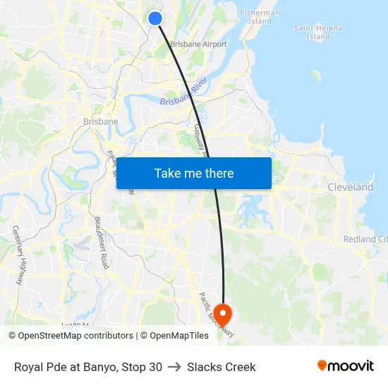 Royal Pde at Banyo, Stop 30 to Slacks Creek map