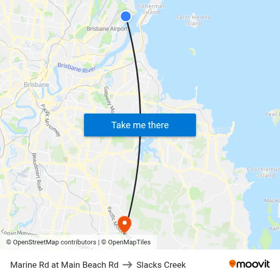 Marine Rd at Main Beach Rd to Slacks Creek map