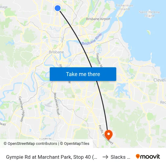 Gympie Rd at Marchant Park, Stop 40 (Temp Closure) to Slacks Creek map