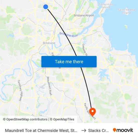Maundrell Tce at Chermside West, Stop 48 to Slacks Creek map