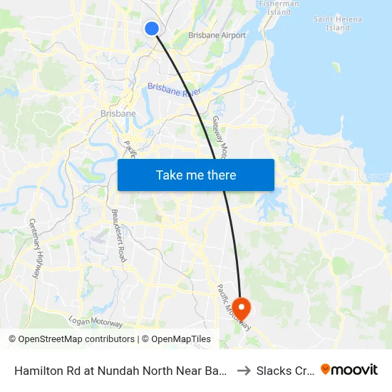Hamilton Rd at Nundah North Near Bayview Tce to Slacks Creek map