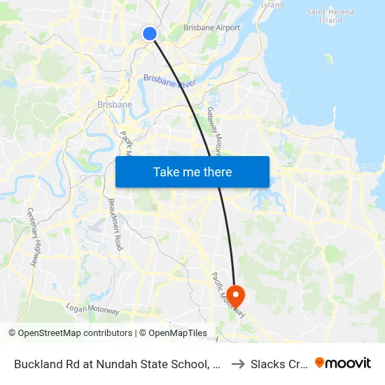 Buckland Rd at Nundah State School, Stop 38a to Slacks Creek map