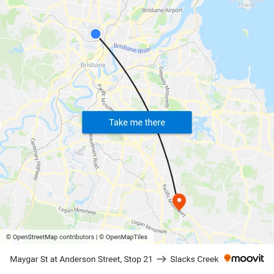 Maygar St at Anderson Street, Stop 21 to Slacks Creek map