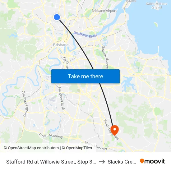 Stafford Rd at Willowie Street, Stop 30a to Slacks Creek map