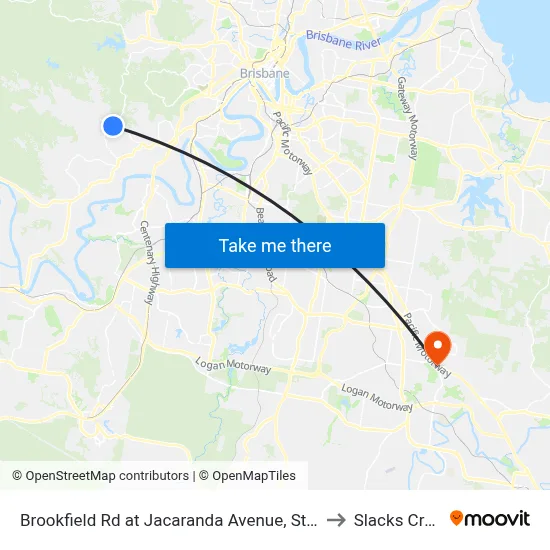 Brookfield Rd at Jacaranda Avenue, Stop 43 to Slacks Creek map