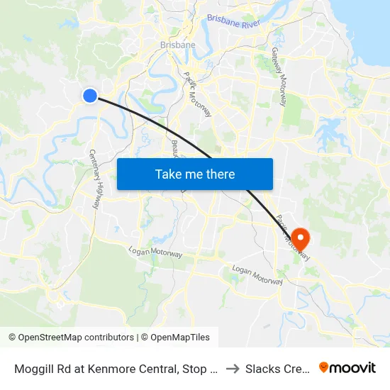 Moggill Rd at Kenmore Central, Stop 37 to Slacks Creek map