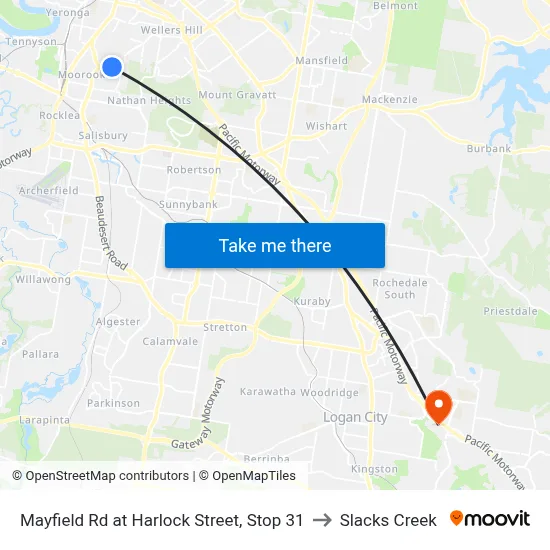 Mayfield Rd at Harlock Street, Stop 31 to Slacks Creek map