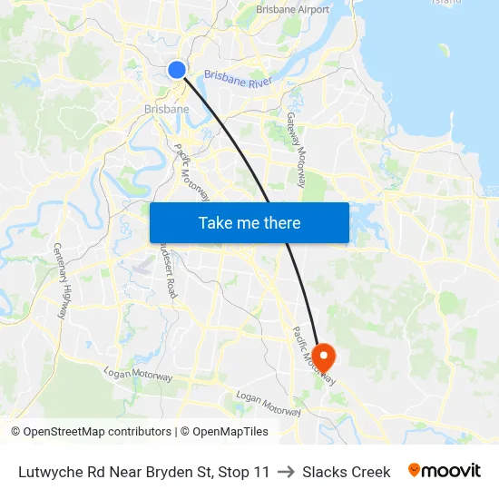 Lutwyche Rd Near Bryden St, Stop 11 to Slacks Creek map