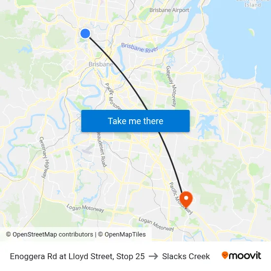 Enoggera Rd at Lloyd Street, Stop 25 to Slacks Creek map