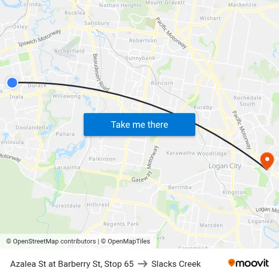 Azalea St at Barberry St, Stop 65 to Slacks Creek map