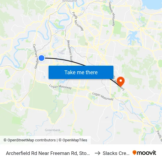 Archerfield Rd Near Freeman Rd, Stop 71 to Slacks Creek map