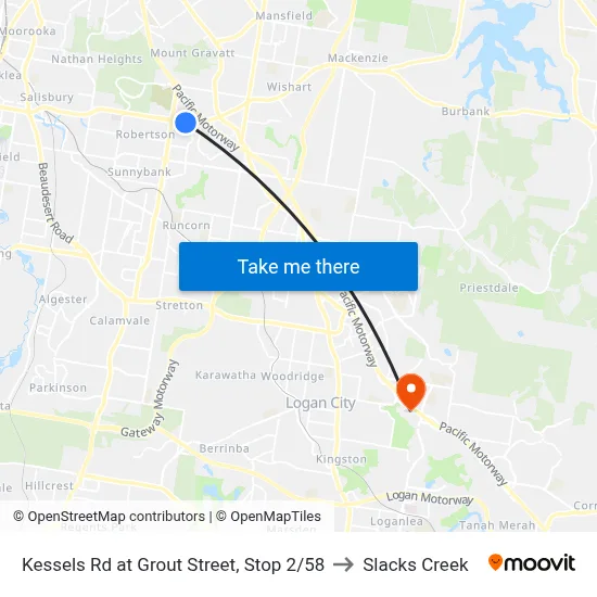 Kessels Rd at Grout Street, Stop 2/58 to Slacks Creek map
