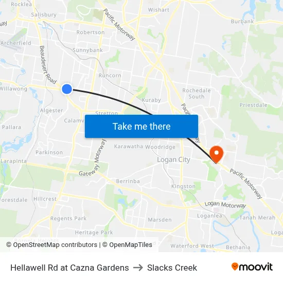 Hellawell Rd at Cazna Gardens to Slacks Creek map