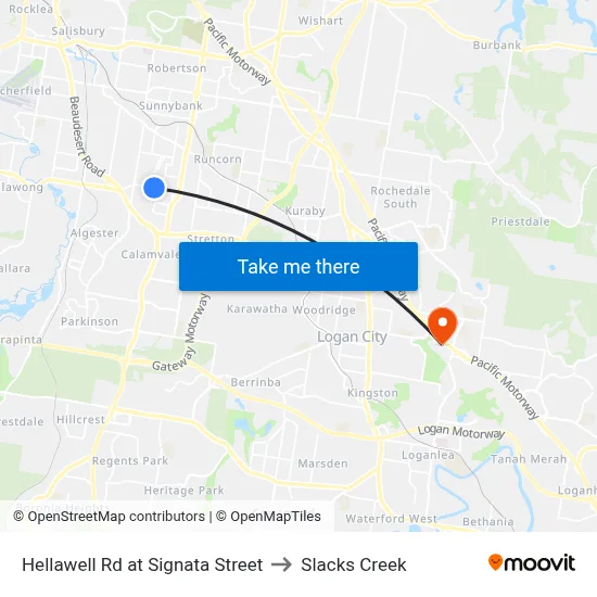 Hellawell Rd at Signata Street to Slacks Creek map