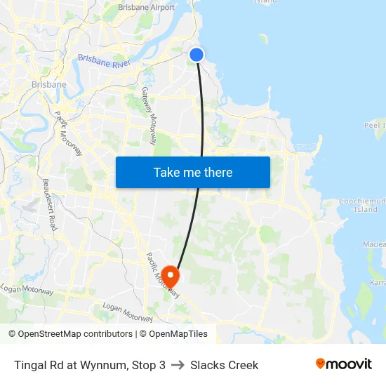 Tingal Rd at Wynnum, Stop 3 to Slacks Creek map
