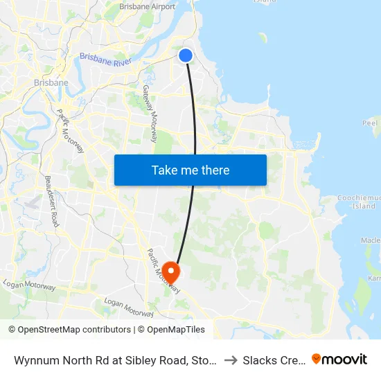 Wynnum North Rd at Sibley Road, Stop 38 to Slacks Creek map