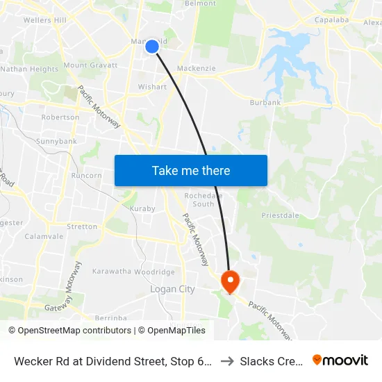 Wecker Rd at Dividend Street, Stop 64a to Slacks Creek map