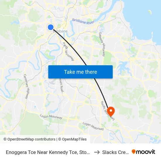 Enoggera Tce Near Kennedy Tce, Stop 10 to Slacks Creek map