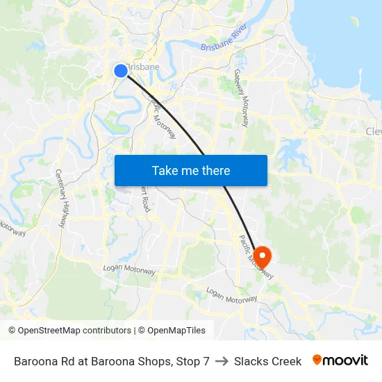 Baroona Rd at Baroona Shops, Stop 7 to Slacks Creek map