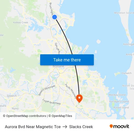 Aurora Bvd Near Magnetic Tce to Slacks Creek map