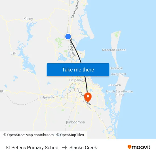 St Peter's Primary School to Slacks Creek map